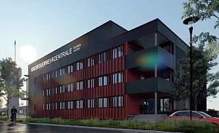 So soll nach den Planungen die neue Kreisfeuerwehrzentrale mal aussehen. Wo sie aber stehen wird, ist derzeit noch offen. - Realisierung Planquadrat Architekten So soll nach den Planungen die neue Kreisfeuerwehrzentrale mal aussehen. Wo sie aber stehen wird, ist derzeit noch offen. - Realisierung Planquadrat Architekten