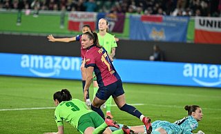 Jubelt jetzt für den FC Barcelona: Die ehemalige Wolfsburgerin Ewa Pajor. - Swen Pförtner/dpa Jubelt jetzt für den FC Barcelona: Die ehemalige Wolfsburgerin Ewa Pajor. - Swen Pförtner/dpa