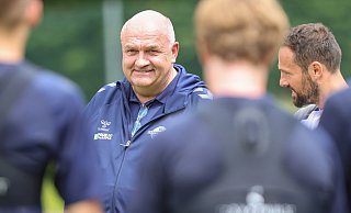 SCP-Vereinschef Thomas Sagel, hier mit Trainer Ralf Kettemann (r.) präsentierte sich bereits im Sommer-Trainingslager in Walchsee sehr optimistisch. - Oliver Krato SCP-Vereinschef Thomas Sagel, hier mit Trainer Ralf Kettemann (r.) präsentierte sich bereits im Sommer-Trainingslager in Walchsee sehr optimistisch. - Oliver Krato