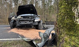 Ein Autofahrer aus Bielefeld ist mit seinem Wagen gegen einen Baum geprallt. - Paul Brinkmann Ein Autofahrer aus Bielefeld ist mit seinem Wagen gegen einen Baum geprallt. - Paul Brinkmann