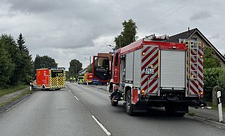 Die Bielefelder Feuerwehr ist zu einem Einsatz an der Herforder Straße ausgerückt. - Paul Brinkmann Die Bielefelder Feuerwehr ist zu einem Einsatz an der Herforder Straße ausgerückt. - Paul Brinkmann