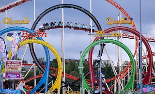 Bei Arbeiten an der legendären Olympia-Looping Achterbahn ist ein Mann gestorben. (Archivfoto) - Sven Hoppe/dpa Bei Arbeiten an der legendären Olympia-Looping Achterbahn ist ein Mann gestorben. (Archivfoto) - Sven Hoppe/dpa