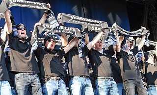 Die Bielefelder Band Shantallica hat sich eine Pokal-Hymne für den 24. Mai überlegt. - Christian Weische Die Bielefelder Band Shantallica hat sich eine Pokal-Hymne für den 24. Mai überlegt. - Christian Weische