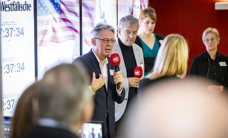 Beim Election Breakfast der Neuen Westfälischen spricht Achim Post über den Einfluss der US-Wahl auf die Bundesregierung. - Sarah Jonek Beim Election Breakfast der Neuen Westfälischen spricht Achim Post über den Einfluss der US-Wahl auf die Bundesregierung. - Sarah Jonek