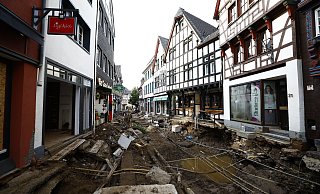 Euskirchen, Juli 2021: Die Schäden durch die Flutkatastrophe waren enorm. - picture alliance / AA Euskirchen, Juli 2021: Die Schäden durch die Flutkatastrophe waren enorm. - picture alliance / AA
