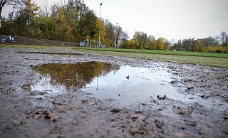 Für die Pflege des Mittelbachstadions ist derzeit noch die Stadt zuständig - allerdings mit mäßigem Erfolg, wie ein Blick auf die Laufbahn zeigt. Künftig will der FC Löhne-Gohfeld zumindest den Rasen selber unterhalten. - Felix Eisele Für die Pflege des Mittelbachstadions ist derzeit noch die Stadt zuständig - allerdings mit mäßigem Erfolg, wie ein Blick auf die Laufbahn zeigt. Künftig will der FC Löhne-Gohfeld zumindest den Rasen selber unterhalten. - Felix Eisele