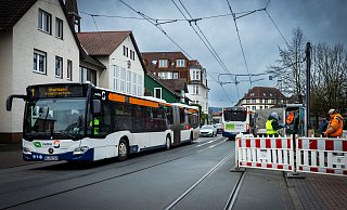 Der Schienenersatzverkehr auf der Linie 1 in Bielefeld ist nicht mehr nötig - Sarah Jonek Der Schienenersatzverkehr auf der Linie 1 in Bielefeld ist nicht mehr nötig - Sarah Jonek