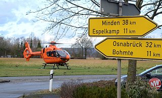 Der Notarzt kam mit dem in Bielefeld stationierten Rettungshubschrauber Christoph 13 nach Stemwede. - Joern Spreen-Ledebur Der Notarzt kam mit dem in Bielefeld stationierten Rettungshubschrauber Christoph 13 nach Stemwede. - Joern Spreen-Ledebur