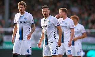 SCP-Verteidiger Marcel Hoffmeier (vorne) zählte in der Partie bei seinem Ex-Klub Preußen Münster erneut zu den besten Paderbornern. - Imago Images SCP-Verteidiger Marcel Hoffmeier (vorne) zählte in der Partie bei seinem Ex-Klub Preußen Münster erneut zu den besten Paderbornern. - Imago Images