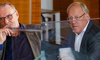 Norbert Wörmann und Pit Clausen informieren zur aktuellen Coronalage. - Andreas Zobe Norbert Wörmann und Pit Clausen informieren zur aktuellen Coronalage. - Andreas Zobe