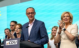 CDU-Chef Friedrich Merz forderte die Bundesregierung aus SPD, FDP und Grünen auf zu akzeptieren, dass die Union in Deutschland die Europawahl gewonnen hat. - Fabian Sommer/dpa