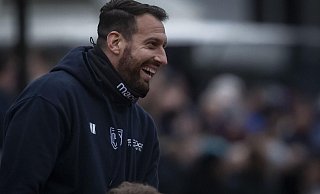 Mitch Kniat freut sich über eine souveräne Leistung des DSC Arminia. - Sarah Jonek Mitch Kniat freut sich über eine souveräne Leistung des DSC Arminia. - Sarah Jonek