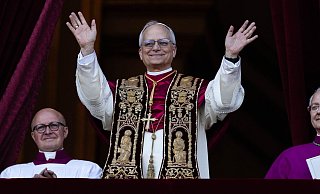 Der neue Papst Leo XIV.. - Oliver Weiken/dpa Der neue Papst Leo XIV.. - Oliver Weiken/dpa