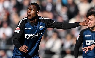 Paderborns Ilyas Ansah sorgte im Spiel beim SSV Ulm mit seinem sehenswerten Flügellauf für die Entscheidung. - picture alliance/dpa Paderborns Ilyas Ansah sorgte im Spiel beim SSV Ulm mit seinem sehenswerten Flügellauf für die Entscheidung. - picture alliance/dpa