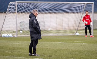 Paderborns Trainer Lukas Kwasniok befürchtet, dass ernsthafte Verletzungen auf dem harten Trainingsrasen nur eine Frage der Zeit sind. - Niklas Tüns Paderborns Trainer Lukas Kwasniok befürchtet, dass ernsthafte Verletzungen auf dem harten Trainingsrasen nur eine Frage der Zeit sind. - Niklas Tüns