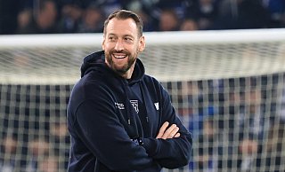 Arminia Bielefelds Trainer Mitch Kniat hatte für das Spiel gegen Stuttgart II den richtigen Matchplan parat. - Oliver Krato Arminia Bielefelds Trainer Mitch Kniat hatte für das Spiel gegen Stuttgart II den richtigen Matchplan parat. - Oliver Krato