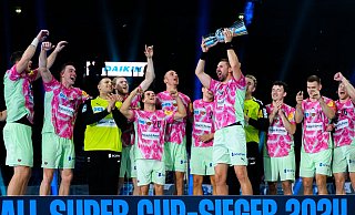 Die Füchse Berlin haben den Supercup gewonnen. - Marco Wolf/dpa Die Füchse Berlin haben den Supercup gewonnen. - Marco Wolf/dpa