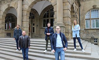 Die jungen Kandidaten für den Stadtrat sind Arne Tiemann (v.l.), Niklas Meyer, Florian Grün, Steve Wasyliw und Katharina Kotulla. - Junge Union Die jungen Kandidaten für den Stadtrat sind Arne Tiemann (v.l.), Niklas Meyer, Florian Grün, Steve Wasyliw und Katharina Kotulla. - Junge Union