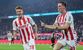 Kölns Marius Bülter bejubelt sein Tor zum 2:0. - Revierfoto/dpa Kölns Marius Bülter bejubelt sein Tor zum 2:0. - Revierfoto/dpa