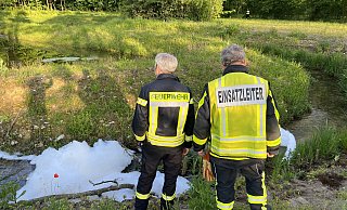 Die Freiwillige Feuerwehr Halle rückte mit 15 Leuten unter der Leitung von Jörg Heitmann zu der Stelle bei Storck aus. - Paul Brinkmann Die Freiwillige Feuerwehr Halle rückte mit 15 Leuten unter der Leitung von Jörg Heitmann zu der Stelle bei Storck aus. - Paul Brinkmann