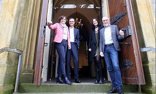 Pfarrerin Wiebke Heine, Giesbert Geldner, Ute Göth und Joachim Martensmeier (v.l.) vom Projektteam. - Jeanette Salzmann Pfarrerin Wiebke Heine, Giesbert Geldner, Ute Göth und Joachim Martensmeier (v.l.) vom Projektteam. - Jeanette Salzmann