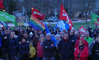 Rund 200 Gegendemonstranten protestierten unter dem Motto "BaLi bleibt bunt". - Kristoffer Fillies Rund 200 Gegendemonstranten protestierten unter dem Motto "BaLi bleibt bunt". - Kristoffer Fillies