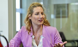 Verena Mertens (CDU) erklärt beim Redaktionsbesuch, weshalb sie den Einsatz von Palantir für wichtig hält. - Peter Unger Verena Mertens (CDU) erklärt beim Redaktionsbesuch, weshalb sie den Einsatz von Palantir für wichtig hält. - Peter Unger