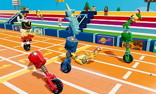 Dieses Minispiel ist nahezu unmöglich zu spielen. Die Spieler müssen auf einem Einrad die Balance halten und gleichzeitig ein Rennen fahren. - SMG Studio Dieses Minispiel ist nahezu unmöglich zu spielen. Die Spieler müssen auf einem Einrad die Balance halten und gleichzeitig ein Rennen fahren. - SMG Studio