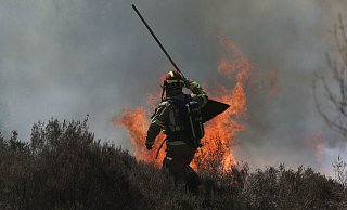 Im deutsch-niederländischen Grenzgebiet sind Feuerwehrleute seit Tagen im Einsatz. Auch in Gummersbach kämpfen die Kräfte gegen Glutnester. - picture alliance/dpa Im deutsch-niederländischen Grenzgebiet sind Feuerwehrleute seit Tagen im Einsatz. Auch in Gummersbach kämpfen die Kräfte gegen Glutnester. - picture alliance/dpa