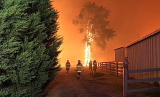 Feuer in Oakdale, einem Vorort von Sydney im Bundesstaat New South Wales im Südosten Australiens. - picture alliance / TT NYHETSBYRÅN Feuer in Oakdale, einem Vorort von Sydney im Bundesstaat New South Wales im Südosten Australiens. - picture alliance / TT NYHETSBYRÅN
