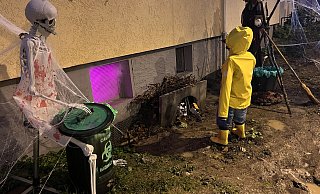 Das Halloween-Haus in der Südstadt: In der Pankratiusstraße beginnt im Oktober die fünfte Jahreszeit. - Jenny Westhues Das Halloween-Haus in der Südstadt: In der Pankratiusstraße beginnt im Oktober die fünfte Jahreszeit. - Jenny Westhues