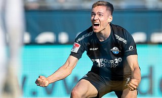 So jubelte SCP-Stürmer Filip Bilbija beim Hinspiel in Braunschweig über seinen Treffer zum 3:1-Endstand. - picture alliance/dpa So jubelte SCP-Stürmer Filip Bilbija beim Hinspiel in Braunschweig über seinen Treffer zum 3:1-Endstand. - picture alliance/dpa