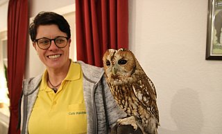 Waldkauz Belle hatte ihren zweiten öffentlichen Auftritt. - Sina Wollgramm Waldkauz Belle hatte ihren zweiten öffentlichen Auftritt. - Sina Wollgramm