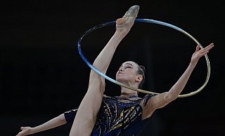 Virtuos mit dem Reifen: Darja Varfolomeev. - Hendrik Schmidt/dpa Virtuos mit dem Reifen: Darja Varfolomeev. - Hendrik Schmidt/dpa