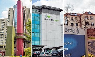 Das Klinikum Bielefeld (v.l.), das Klinikum Lippe und das evangelische Klinikum Bethel bilden das Universitätsklinikum OWL, das Teil des nationalen Covid-19-Forschungsnetzwerks der Universitätsmedizin in Deutschland ist. - Oliver Krato/Bernhard Preuß Das Klinikum Bielefeld (v.l.), das Klinikum Lippe und das evangelische Klinikum Bethel bilden das Universitätsklinikum OWL, das Teil des nationalen Covid-19-Forschungsnetzwerks der Universitätsmedizin in Deutschland ist. - Oliver Krato/Bernhard Preuß