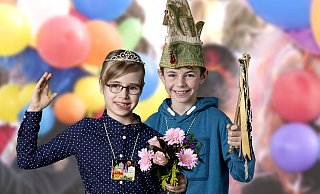 Das neue Kinderprinzenpaar Conner Kruse, der kreative Weltraumstürmer und Emelie Meinersmann, der Wirbelwind. - STKG Das neue Kinderprinzenpaar Conner Kruse, der kreative Weltraumstürmer und Emelie Meinersmann, der Wirbelwind. - STKG