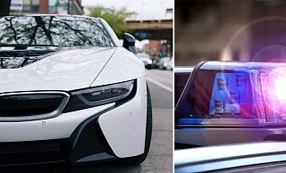 Mit einem BMW i8 rasten die beiden jungen Männer mehrfach in den Blitzer an der Gütersloher Straße. Jetzt kam nachträglich die Polizei zu Besuch. - Jens Reichenbach Mit einem BMW i8 rasten die beiden jungen Männer mehrfach in den Blitzer an der Gütersloher Straße. Jetzt kam nachträglich die Polizei zu Besuch. - Jens Reichenbach