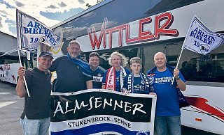 Fiebern dem Pokalfinale entgegen: Christian "Kitty" Nowag (v. l.), Marco Meusel, Holger Gebauer, Claudia Güth, Fabian Güth und Udo Erichsmeier. - Anna Lena Hinder Fiebern dem Pokalfinale entgegen: Christian "Kitty" Nowag (v. l.), Marco Meusel, Holger Gebauer, Claudia Güth, Fabian Güth und Udo Erichsmeier. - Anna Lena Hinder