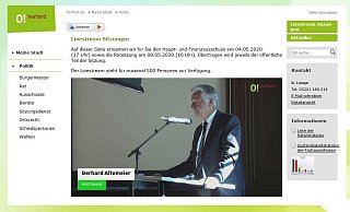 Am Montag wurde der Haupt- und Finanzausschuss im Internet gestreamt, über herford.de. - Christina Römer Am Montag wurde der Haupt- und Finanzausschuss im Internet gestreamt, über herford.de. - Christina Römer
