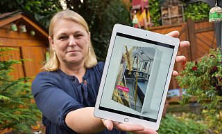 Sabine Schmitz möchte mit schönen Geschichten die Gaststätte "Zum Ölberg" vor der Schließung bewahren. - Sara Mattana Sabine Schmitz möchte mit schönen Geschichten die Gaststätte "Zum Ölberg" vor der Schließung bewahren. - Sara Mattana