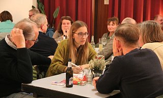 Bei einigen Fragen kann man die Köpfe der Ratefüchse förmlich rauchen sehen. Es wird gegrübelt, gerätselt und im besten Fall die korrekte Antwort hingeschrieben. - Anthea Moschner Bei einigen Fragen kann man die Köpfe der Ratefüchse förmlich rauchen sehen. Es wird gegrübelt, gerätselt und im besten Fall die korrekte Antwort hingeschrieben. - Anthea Moschner