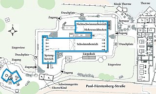 Der aktualisierte Plan für den Neubau des Bad Lippspringer Thermal-Freibades wurde vom Rat einstimmig verabschiedet und wird nun bei der Bezirksregierung eingereicht. Die Stadt Bad Lippspringe erhofft sich eine dicke finanzielle Spritze aus dem Städtebauförderprogramm. - Quelle: Stadt Bad Lippspringe/Grafik: Jürgen Schultheiß Der aktualisierte Plan für den Neubau des Bad Lippspringer Thermal-Freibades wurde vom Rat einstimmig verabschiedet und wird nun bei der Bezirksregierung eingereicht. Die Stadt Bad Lippspringe erhofft sich eine dicke finanzielle Spritze aus dem Städtebauförderprogramm. - Quelle: Stadt Bad Lippspringe/Grafik: Jürgen Schultheiß