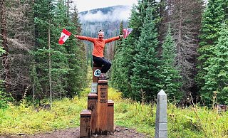 Ziel erreicht: Nessa Pepp am Monument an der Grenze von den USA zu Kanada - Privat Ziel erreicht: Nessa Pepp am Monument an der Grenze von den USA zu Kanada - Privat