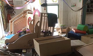 Die Kita "Arche Noah", die von Björn Zentner geleitet wird, ist vom Hochwasser komplett zerstört worden. - Björn Zentner Die Kita "Arche Noah", die von Björn Zentner geleitet wird, ist vom Hochwasser komplett zerstört worden. - Björn Zentner
