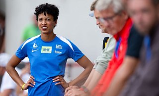 Malaika Mihambo hatte zunächst Probleme beim Anlauf. - Sven Hoppe/dpa Malaika Mihambo hatte zunächst Probleme beim Anlauf. - Sven Hoppe/dpa