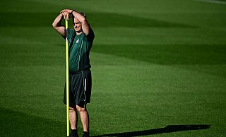 Bundestrainer Christian Wück beim Abschlusstraining in Basel - Sebastian Christoph Gollnow/dpa Bundestrainer Christian Wück beim Abschlusstraining in Basel - Sebastian Christoph Gollnow/dpa