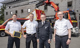 Max Rempe (v.l.), Gordon Majewski, Jens Husemann und Carsten Kroll stellen den Jahresbericht 2024 vor. - Jörg Dieckmann Max Rempe (v.l.), Gordon Majewski, Jens Husemann und Carsten Kroll stellen den Jahresbericht 2024 vor. - Jörg Dieckmann