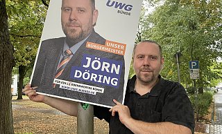 Jörn Döring, Bürgermeister-Kandidat der UWG in Bünde, lässt diesen Vorfall nicht auf sich sitzen. - Natalie Gottwald Jörn Döring, Bürgermeister-Kandidat der UWG in Bünde, lässt diesen Vorfall nicht auf sich sitzen. - Natalie Gottwald