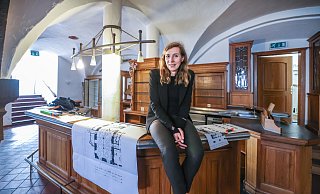 Eva Schreiber, Bauingenieurin, in dem Lokal im Keller des Theaters am Alten Markt. - Sarah Jonek Eva Schreiber, Bauingenieurin, in dem Lokal im Keller des Theaters am Alten Markt. - Sarah Jonek