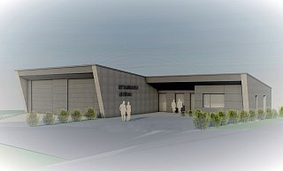 Die Planungen der neuen Rettungswache gegenüber der Raiffeisen-Tankstelle in Lichtenau sollen Funktionsfähigkeit und Nachhaltigkeit verbinden. Der Entwurf der Architekten Köhler und Otto aus Leiberg zeigt die Frontansicht des geplanten Gebäudes. - Bürger- und Energiestiftung Die Planungen der neuen Rettungswache gegenüber der Raiffeisen-Tankstelle in Lichtenau sollen Funktionsfähigkeit und Nachhaltigkeit verbinden. Der Entwurf der Architekten Köhler und Otto aus Leiberg zeigt die Frontansicht des geplanten Gebäudes. - Bürger- und Energiestiftung